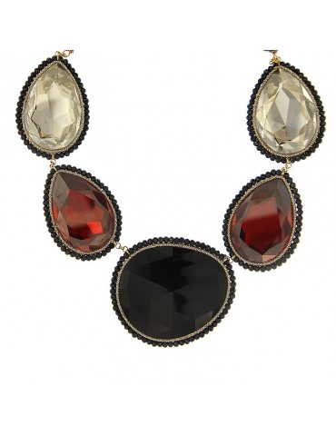 Collana Sikè - Argento 925% Dorato - Onice Nero - Swarovski - SW0021 2