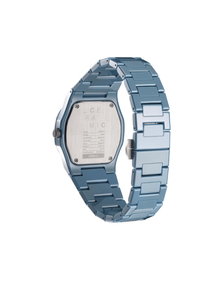D1 Milano Watch - Pure Indigo Ceramic Quartz 37mm Light Blue - 0