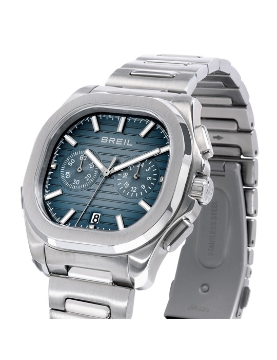 Breil Watch - Chronograph - Silver - 40,5mm - Petrol Green -TW2130