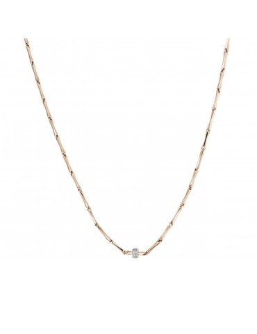 Chimento Bamboo Shine Necklace in 18K Rose Gold with Natural Diamonds - 50 cm - 0