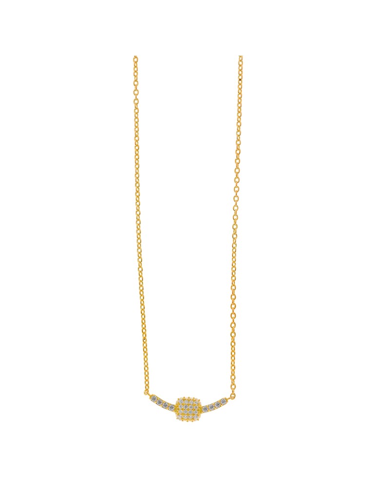 Collana Salvatore Plata-Argento 925% Dorato-Ciondolo e Cristalli-272C0051
