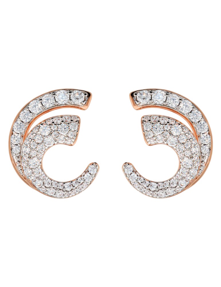 Orecchini Bronzallure - a Spirale - Pavè di Cubic Zirconia - WSBZ02487. WR
