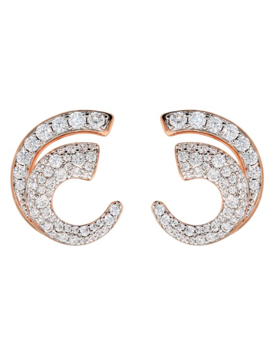 Orecchini Bronzallure - a Spirale - Pavè di Cubic Zirconia - WSBZ02487.WR