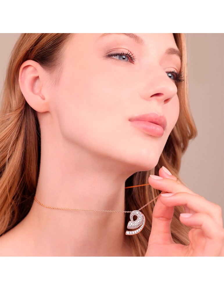 Collana Bronzallure - Rose Gold - Spirale -Cubic Zirconia-WSBZ02489.WR