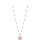 Pesavento Necklace - Brio in 925% Rose Silver with Heart Pendant in Glossy Pink Enamel Mousse - 0