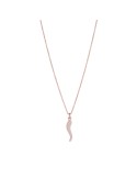 Collana Pesavento - Brio in Argento 925% Rosè con Pendente Cornetto Smalto Rosa Lucido Mousse - 0