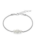 Miluna Miss Italia Bracelet in 925% Silver with Three Real Pearls - 0