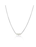 Miluna Miss Italia Necklace in 925% Silver with Three Pearls - 0