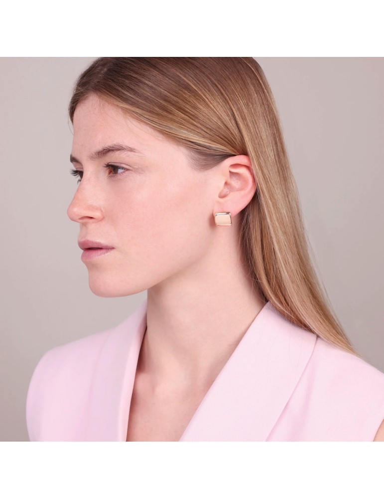 Bronzallure Earrings - Purity -Rose Gold-Shiny Squares-WSBZ02453.R
