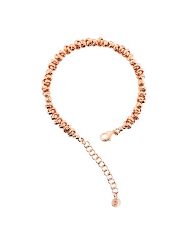 Bronzallure Bracelet -Polished-Rose Gold-Braided Rings-WSBZ02501.R