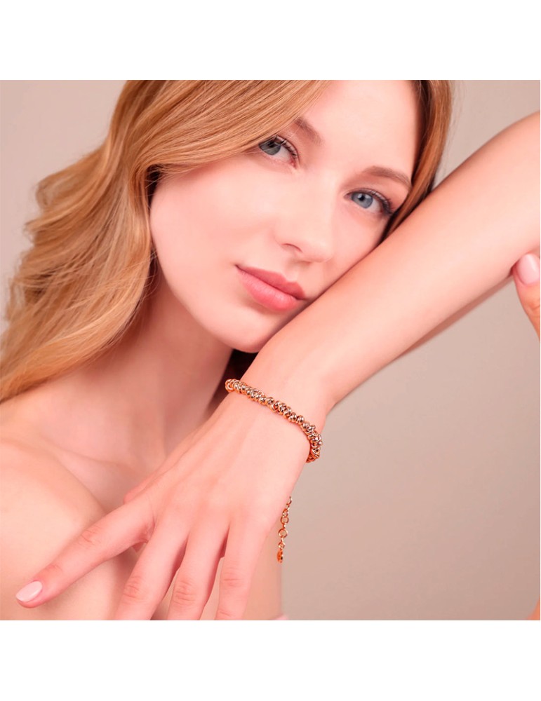Bracciale Bronzallure -Lucido-Rose Gold-Anelli Intrecciati-WSBZ02501.R