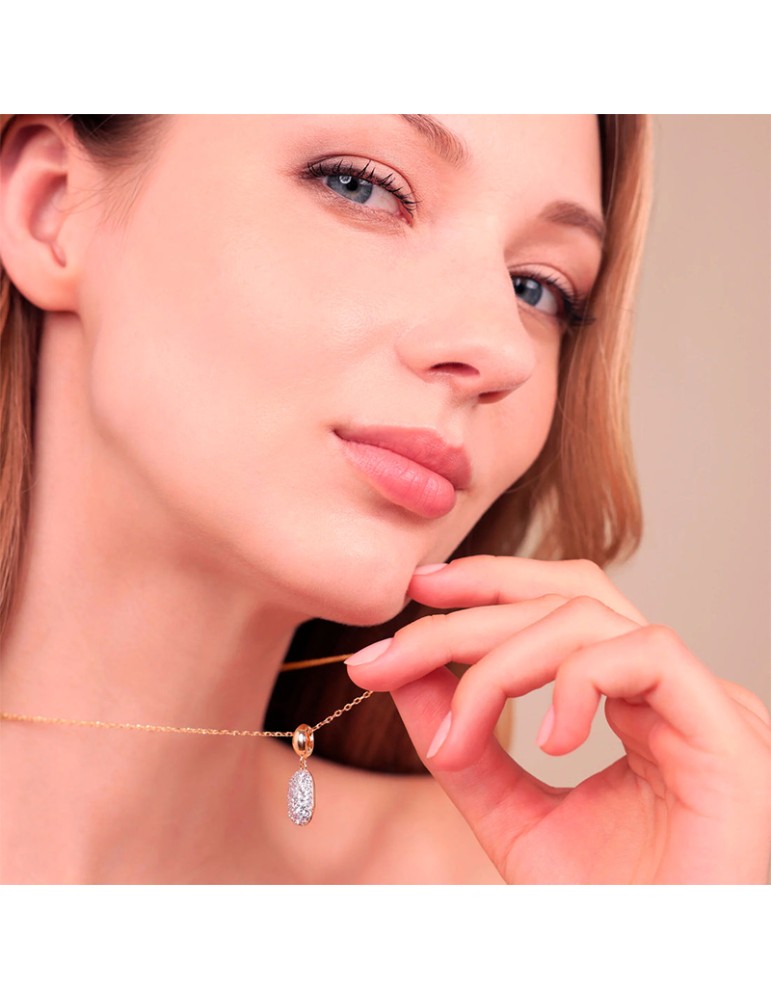 Bronzallure-Rosé-Nugget and Nugget Necklace-Cubic Zirconia-WSBZ02510.WR