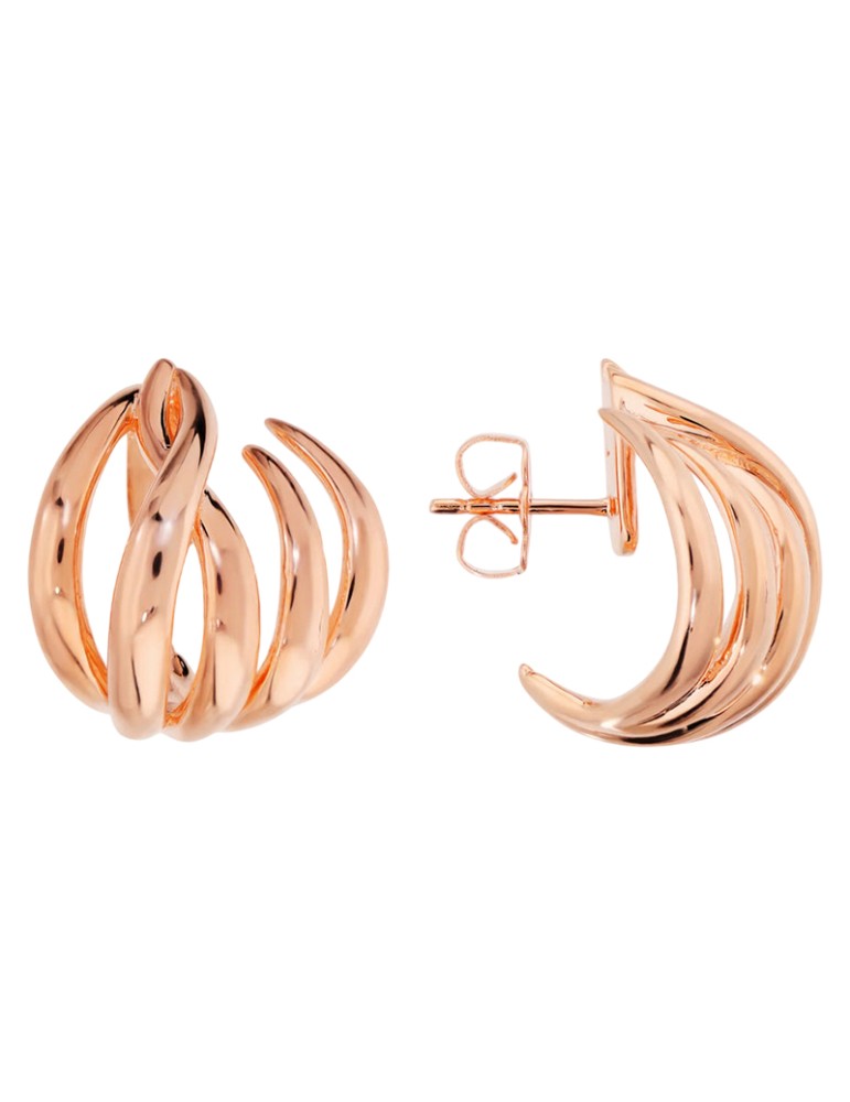 Bronzallure Earrings - Rose Gold - Braided Design - WSBZ02533.R