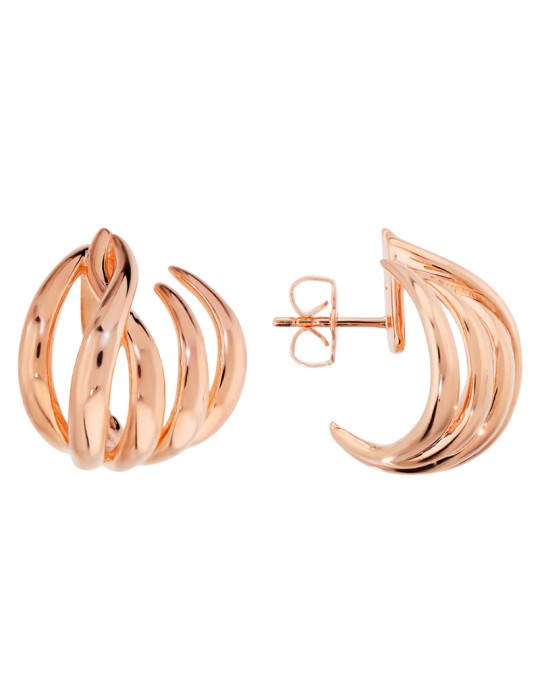 Bronzallure Earrings - Rose Gold - Braided Design - WSBZ02533.R
