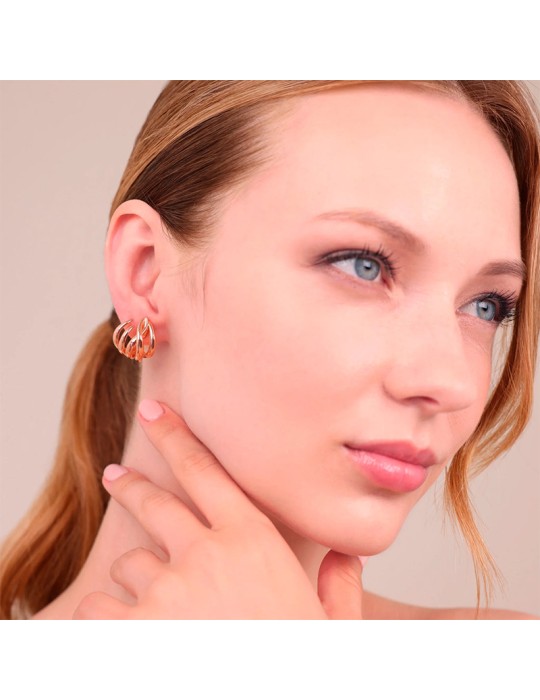 Bronzallure Earrings - Rose Gold - Braided Design - WSBZ02533.R