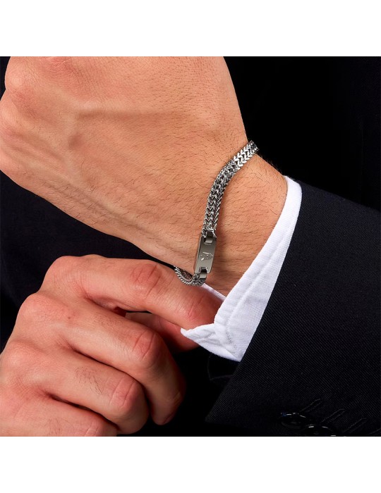 Bracciale Maserati - Maglia a Spiga - Tridente Centrale - JM425AVD104
