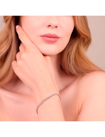 Bronzallure Bracelet - Rose Gold - White Crystals-WSBZ00576.WR.170 2