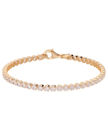 Bronzallure Bracelet - Tennis - Gold - White Crystals - Large - WSBZ00576Y. WR.180