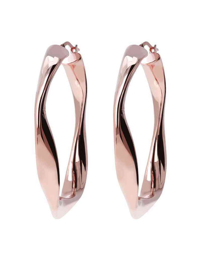 Bronzallure Earrings - Rose Gold - Hoop - Twisted - WSBZ00994.R