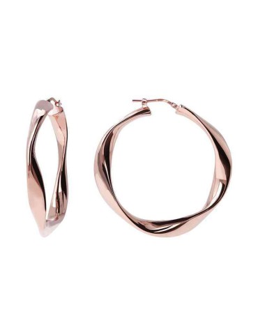 Bronzallure Earrings - Rose Gold - Hoop - Twisted - WSBZ00994.R 2