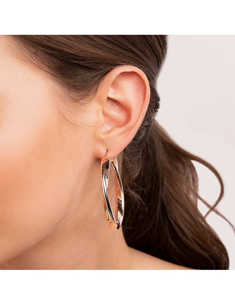Bronzallure Earrings - Rose Gold - Hoop - Twisted - WSBZ00994.R