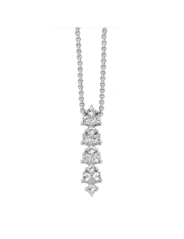 Miluna Necklace - 925% Silver Unique Snow Pendant with White Topazes - 0