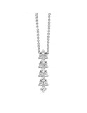 Miluna Necklace - 925% Silver Unique Snow Pendant with White Topazes - 0