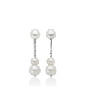 Miluna Miss Italia 925% Silver Earrings with Pearl Pendants - 0