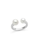 Anello Miluna - Miss Italia in Argento 925% Aperto con Perle - 0