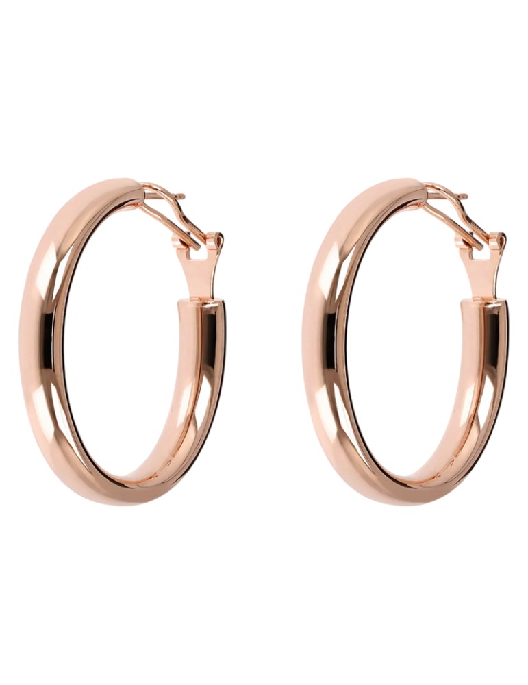 Bronzallure Earrings - Purity-Rose Gold-A Circle-Thick-WSBZ00377.B