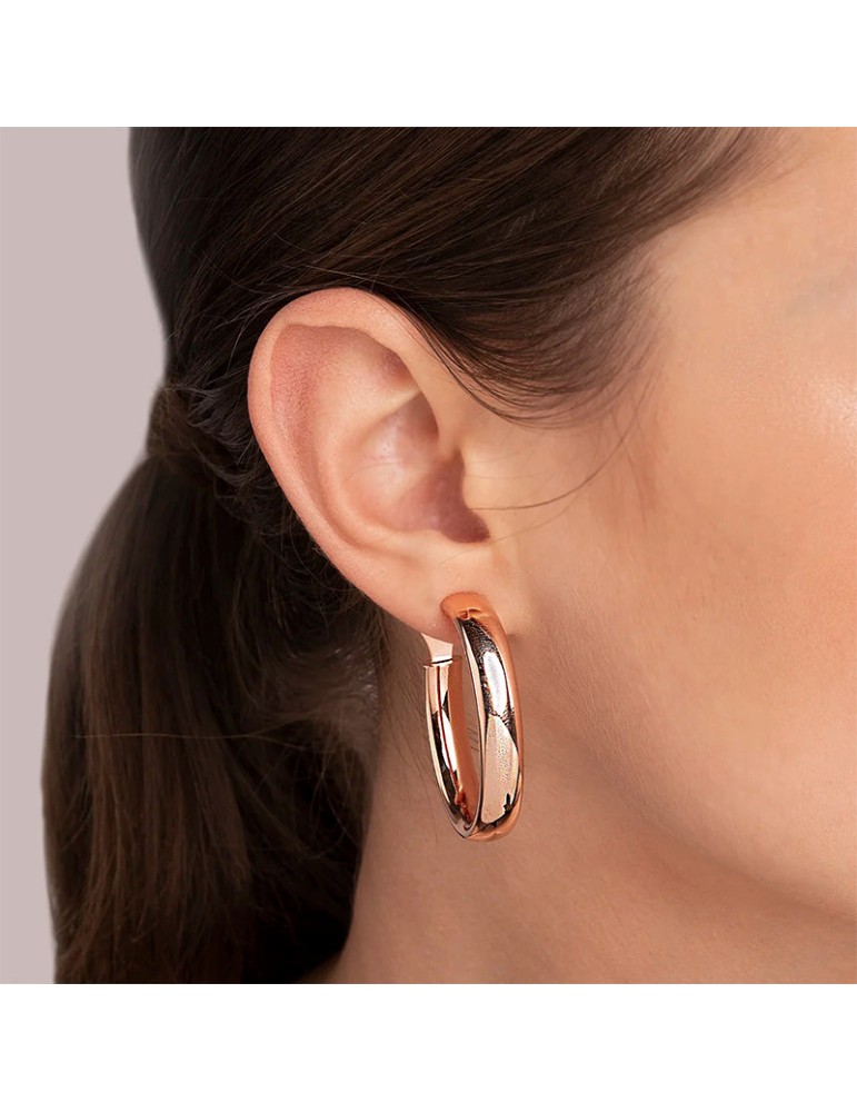 Bronzallure Earrings - Purity-Rose Gold-A Circle-Thick-WSBZ00377.B