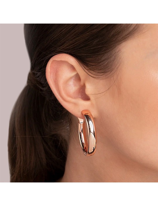 Bronzallure Earrings - Purity-Rose Gold-A Circle-Thick-WSBZ00377.B