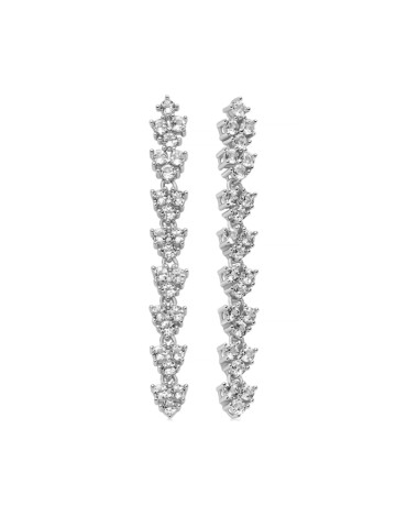 Miluna Earrings - 925% Silver Unique Snow Pendants with White Topazes - 0