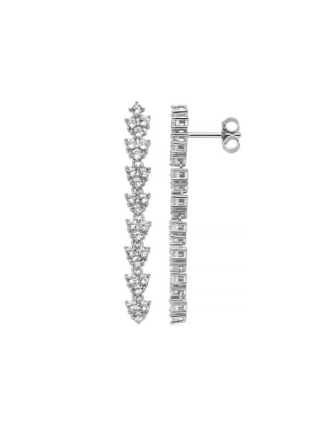 Miluna Earrings - 925% Silver Unique Snow Pendants with White Topazes - 0 2