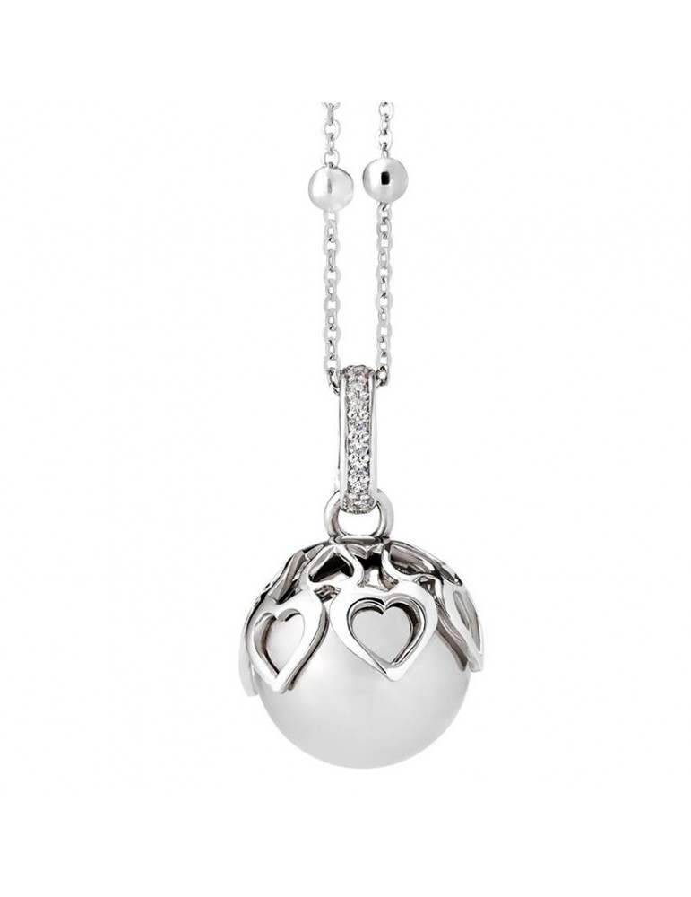 BOCCADAMO NECKLACE WITH SOUND PENDANT, HEARTS AND ZIRCONIA - 0