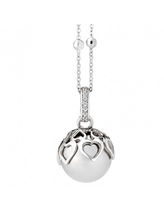 BOCCADAMO NECKLACE WITH SOUND PENDANT, HEARTS AND ZIRCONIA - 0