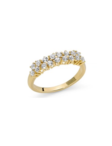 Miluna Ring - 925% Gold-Plated Silver Unique Snow with White Topazes - 0