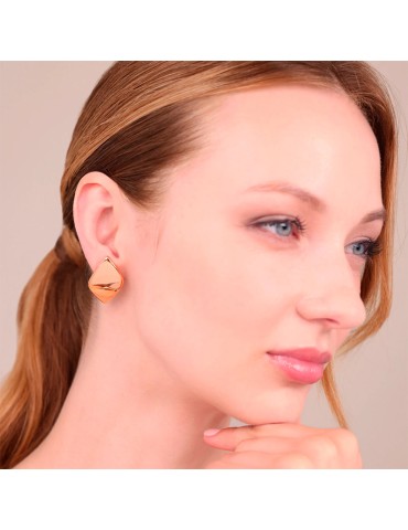 Bronzallure Earrings - Purity - Leaf - Rose Gold - Glossy-WSBZ02532.R 2