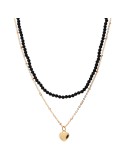 Collana Bronzallure - Gold - Onice Nero-Ciondolo a Cuore-WSBZ02527Y.BO