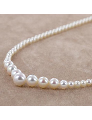 Thigh Necklace - 18kt White Gold - Graduated Pearls 4 - 9 mm-CLNKFWED208 2