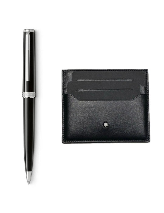 Montblanc PIX Ballpoint Pen and Card Holder Set - Black - 0
