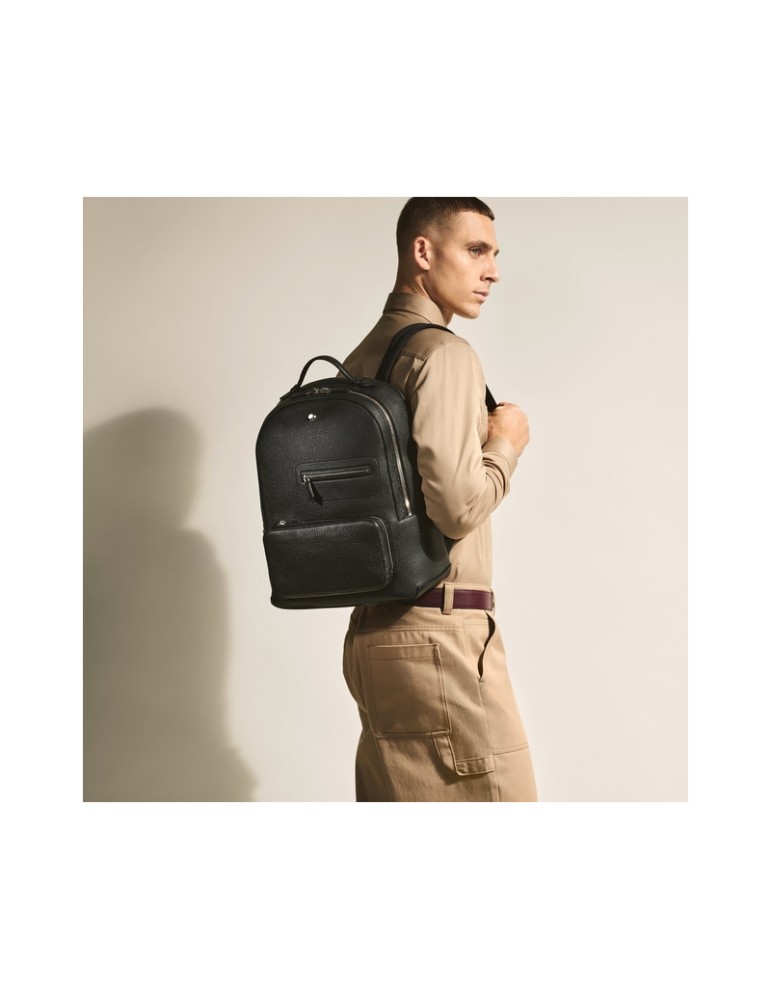 Montblanc Companion Leather Backpack in Black - Laptop Bag - 0