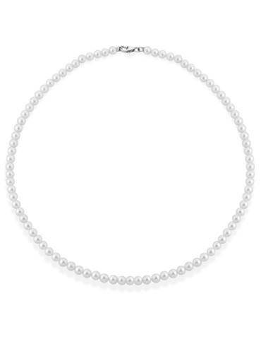 Collana Coscia-Oro Bianco 18 Kt-Perle Freshwater 4,5 - 5 mm-LBNKFW50.227