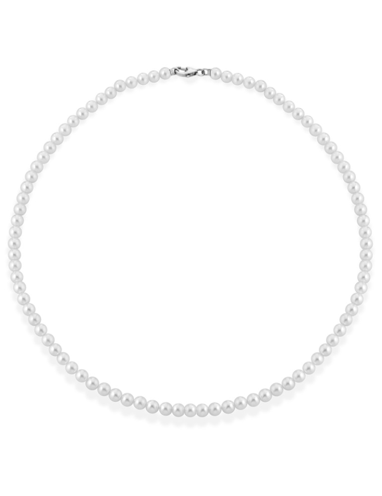 Coscia Necklace-18 Kt White Gold-Freshwater Pearls 4.5 - 5 mm-LBNKFW50.227