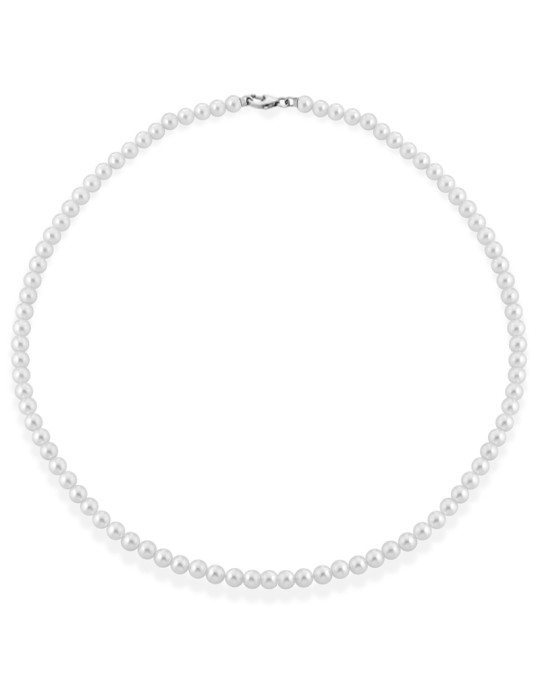 Coscia Necklace-18 Kt White Gold-Freshwater Pearls 4.5 - 5 mm-LBNKFW50.227