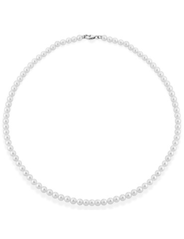 Coscia Necklace - 18 Kt White Gold - Pearls 5.5 - 6 mm - LBNKFW60.227
