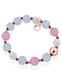 Lelune Glamor Bracelet - Green Cat's Eye - Pearls - LGBR406