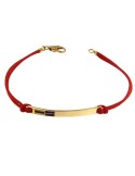 Bracciale Giovepluvio - in Cordino Rosso e Bandierine Nautiche in Oro Giallo 18 Carati - 0