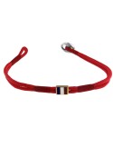 Giovepluvio Bracelet - in Red Cord and French Nautical Flag in 18K Yellow Gold - 0