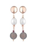 Orecchini Lelune Glamour - Sophie - Agata Grigia - Granato - LGEA3305